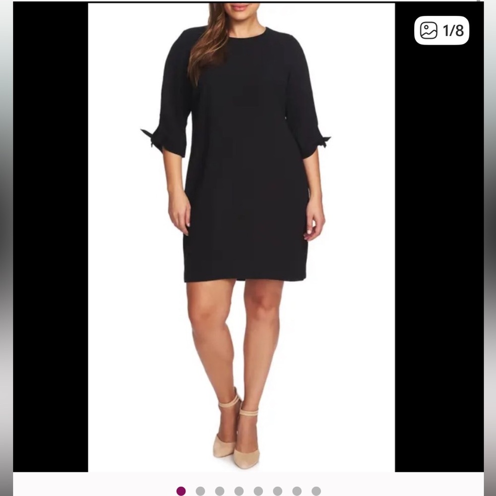 CECE Tie-Sleeve Shift black Dress-like new!